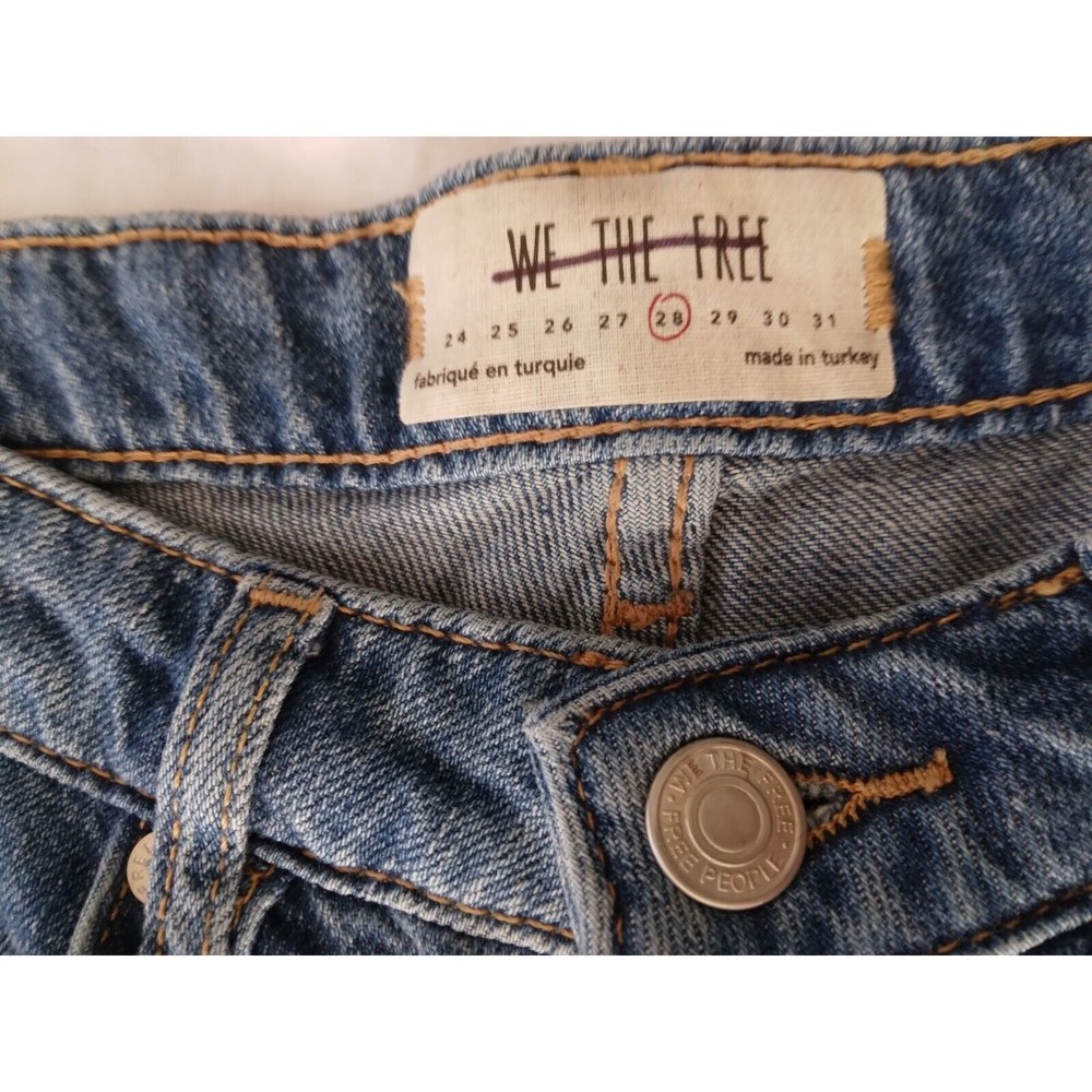 We The Free Heritage Flare Free People Jeans Size 28 Distressed Y2K Button Fly - Picture 8 of 14